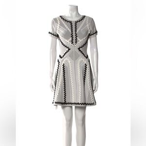 Herve Leger zig zag black and white fit n flare dress size medium